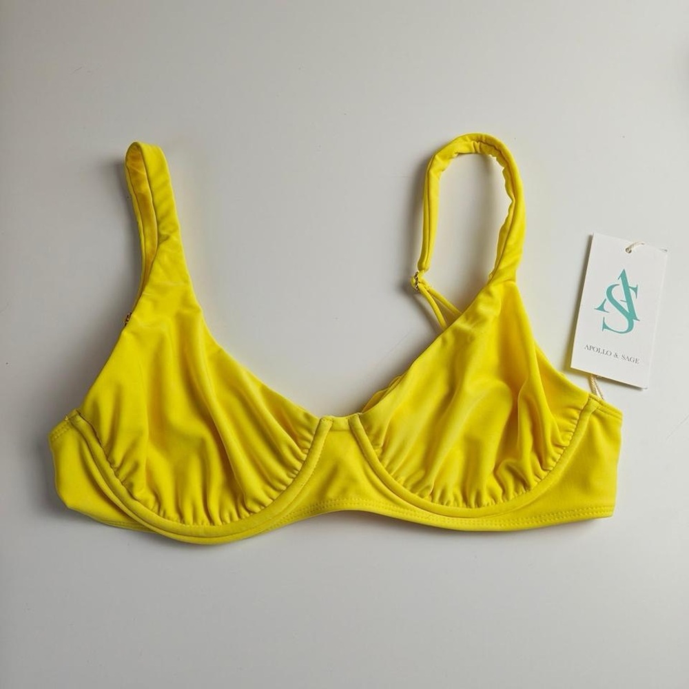 Apollo & Sage Yellow Underwire bikini top